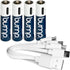 BUMP AAA Rechargeable Batteries - 4 Pack - Lithium Polymer, High Output, Fast & Long Lasting USB-C Charge, Use w/Remote Control, Battery Operated Toys, Keyboard, Wireless Mice, Charger Cable Included