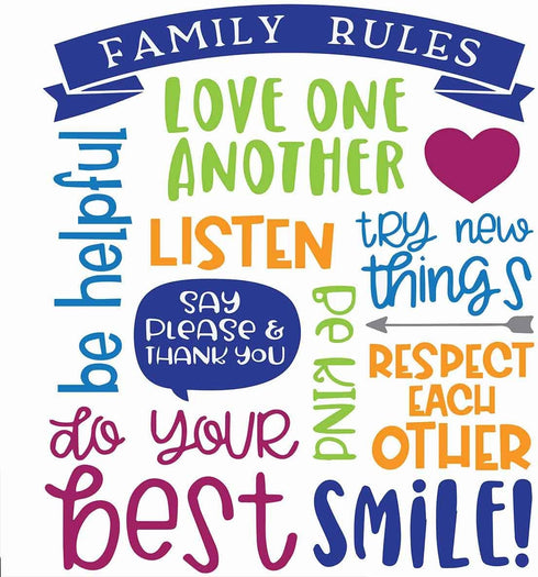 SDDSER Family Rules Shower Curtain Educational Motivational and Inspirational Quotes Decor Bathroom Curtain for Kids, 72 x72 in Bathtub Showers Waterproof Fabric with 12 Hooks YLQQSD303