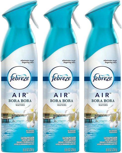 Febreze Air Refresher Spray - Bora Bora Waters - Net Wt. 8.8 OZ Per Bottle - Pack of 3 Bottles
