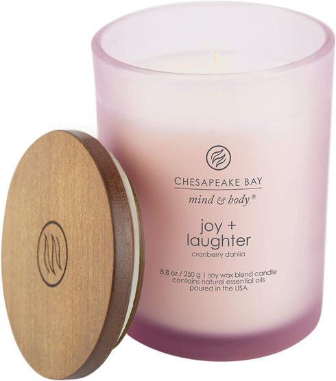 Chesapeake Bay Candle Scented Candle, Joy + Laughter (Cranberry Dahlia), Medium