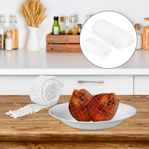 Cabilock 2pcs Meat Netting Roll Ham Sock Elastic Netting Meat Butcher Twine Net Meat Netting Roll (1m/3m Each 1pc)