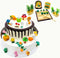 Happy Birthday Cake Toppers Cute Rabbit Figure Characters Toy Cupcake Toppers for Kids Cake Topper Decorations Playset Toy