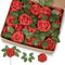 Groleca Artificial Flowers Real Touch Foam Dark Red Fake Roses 50Pcs with Stems for DIY Wedding Bouquets Bridal Shower Centerpieces Floral Arrangements Party Tables Home Decorations (Dark Red)
