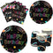 Glow Party Supplies-Complete Pack Glow Party Tableware Including Plates, Cups, Napkins for Glow Birthday, Roller Skating, Ice Skating,Dance Party Serves 16