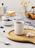 Teocera Porcelain Coffee Mugs with Stand, Coffee Mug Set - 11 Ounce for Tea, Cocoa, and Mulled Drinks - Set of 4, White