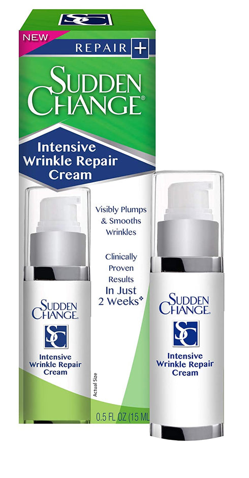 Sudden Change Intensive Wrinkle Repair Cream - Face Lotion For Deep Wrinkles - Clinically Proven & Recommended By Professionals - Collagen & Elastin Booster - Reduce Fine Lines & Wrinkles In 2 Weeks, 0.5 Oz