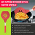 Homi Styles Jumbo Nylon Kitchen Pancake Spatula | Wide Non-Stick Slotted Blade with Floral Cut-Out Design - Great for Pancake Flipper, and Egg Turner | 15 x 6.5 Inches ( Red)