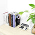 PROWOHO Adjustable Book Ends, Bookends with Removable Pen Holder for Office, Shelves, Desktop File Organizer, Kitchen, School Library and Home, Black