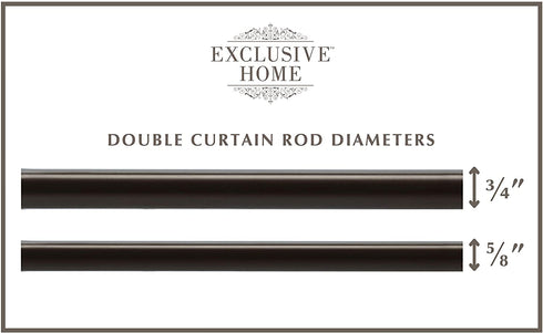Exclusive Home Curtains Fetter Wrap Around Double Curtain Rod, 36"-72", Matte Bronze,ER1028-04 3672