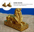 Kisangel 2pcs Sphinx Figurine Resin Egyptian God Statue Desktop Table Mythology Pharaoh Decoration Ornaments (Golden)