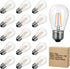 S14 LED Light Bulbs 15 Pack 1.5W (Equivalent to 11 W) Shatterproof Replacement Bulbs with E26 Medium Base, Warm LED Bulbs for Outdoor Patio Garden Vintage String Lights