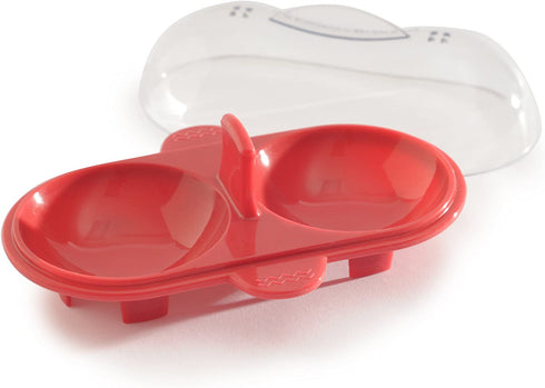 Norpro Silicone Microwave Double Egg Poacher, Red