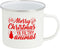 Holiday Coffee Mug - Festive White Enamel Camping 16 Ounce Coffee Cup For Home and Gifting, Merry Xmas Ya Filthy Animal