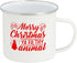 Holiday Coffee Mug - Festive White Enamel Camping 16 Ounce Coffee Cup For Home and Gifting, Merry Xmas Ya Filthy Animal