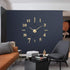 VREAONE Frameless DIY Wall Clock,Large Modern 3D Mirror Wall Clock Decor Sticker DIY Clock kit for Home Living Room Bedroom Office Wall Decorations(Gold)