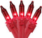 50 Count Red Mini Christmas Light Set, 10 ft Red Wire