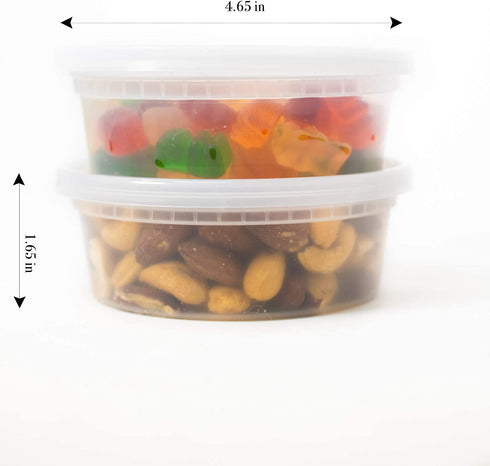EDI Deli Food Storage Containers with Lids 50 Sets (8oz)