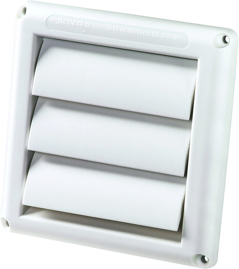 Deflecto Supurr-Vent Louvered Outdoor Dryer Vent Cover, 4" Hood, White (HS4W/18)