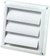 Deflecto Supurr-Vent Louvered Outdoor Dryer Vent Cover, 4" Hood, White (HS4W/18)