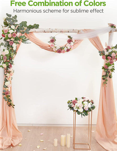 InnoGear Artificial Flowers, 50 Pcs Faux Flowers Fake Flowers Blush Roses Perfect for DIY Wedding Bouquets Centerpieces Bridal Shower Party Home Flower Arrangement Decorations