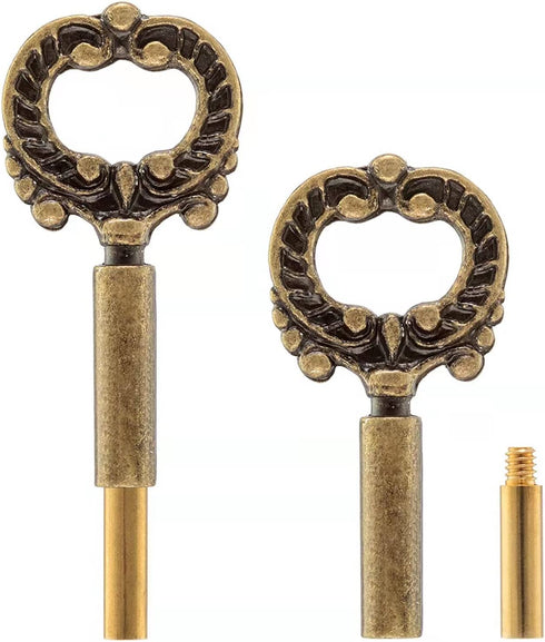 Qc Lamp Turn Knob, 2 Packs On/Off Replacement Light Lamp Turn Switch Knobs with 1/2" Extensions, Socket Knob for Floor and Table Lamps (Antique Brass)