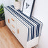 Stripe Table Runner-Navy Blue Gray White Cotton linen-Long 108 inche Dresser Scarves,Farmhouse Tablerunner for Kitchen Coffee/Dining/Sofa Table Bedroom Home Living Room,Scarf Decor for Holiday Dinner