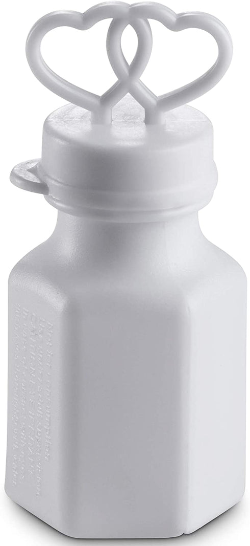 Bulk Wedding Bubbles - (48 Pack) Double Heart Bubble Bottles, for Bridal Party Favors, Anniversaries, Celebrations, Small Prize for Kids, by Bedwina
