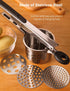 WILLIZTER Potato Ricer, Stainless Steel Potato Ricer Fruit and Vegetables Masher Food Ricer Large Capacity with 3 Interchangeable Discs & Inner Cup