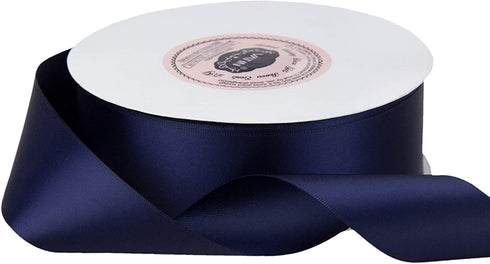 VATIN 1-1/2" Wide Double Faced Polyester Satin Ribbon - 50 Yard (Navy Blue), Perfect for Wedding, Gift Wrapping, Bow Making & Other Projects