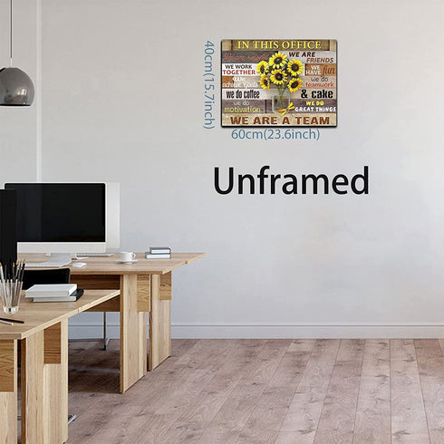 Inspirational Wall Art for Office Motivational Quotes Wall Decor In This Office Canvas Wall Art We Are A Team Canvas Painting for Modern Office Wall Decor Sunflower Pictures Artwork for Living Room