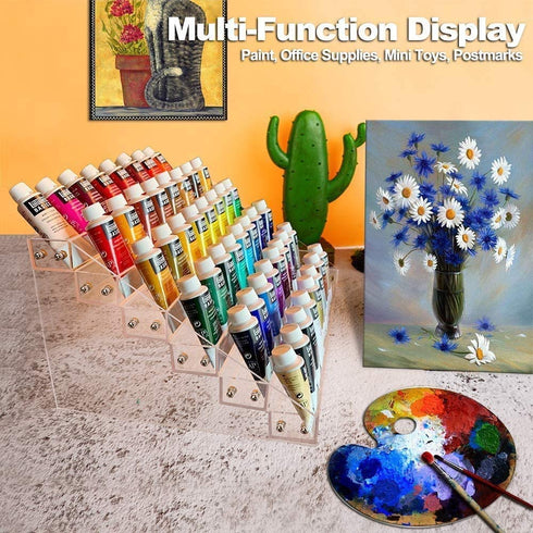 Kingtaily Nail Polish Organizer 72 Bottles of 6 Layers Acrylic Display Rack Storage Rack, Clear Essential Oil Stand Holder