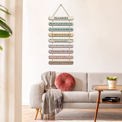 Mental Health Reminders Wall Decors Wooden Hanging Wall Art Counseling Room Decor Positive Psychology Affirmations Feelings Wall Pediments for Home Counseling Office Students Dorm Classroom