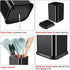 Stainless Steel Kitchen Utensil Holder for countertop,Large Cooking Utensil Organizer for Spatula Spoon,Weighted Base Modern Rectangular Utensil Crock for Kitchen Counter,Utensil Caddy Storage (Black)
