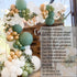 DIY Retro Olive Green White Balloon Arch Garland Kit-4sizes,119pcs,White,Macaron Orange,Sage Green,Chrome Gold Balloons for Baby&Bridal Shower, Birthday Party, Wedding, Grad, Anniversary Party