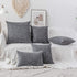 Kevin Textile Pillow Covers Decorative Throw Pillow Covers Linen Square Cushion Case 26" x 26"/66cm x 66cm Dark Grey Farmhouse Pillowcase, 2 Pack