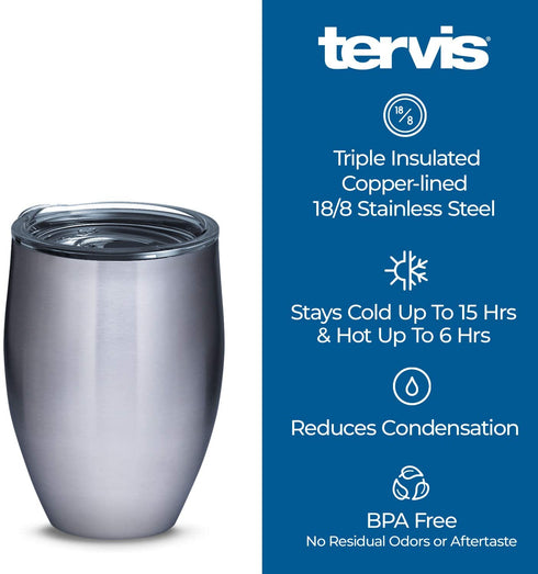 Tervis Triple Walled Ivory Ella Insulated Tumbler Cup Keeps Drinks Cold & Hot, 12oz - Stainless Steel, Mosaic Print