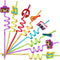 24 Music Drinking Straws for Kids Tik Tok Rockstar Rock N Roll Birthday Party Supplies Favors with 2 PCS Cleaning Brushes