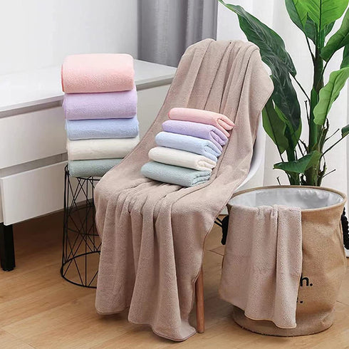 Shower Towel Sets for Bathroom,Quick-Drying-Microfiber Coral Fleece Absorbent and Ultra Soft Towel,Can Be Used For Bathroom, Sports, 2 Pack Have 4 pcs, 2 Bath Towels (27''55'') 2 Hand Towels(13''29'')