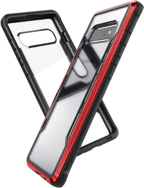 Raptic Shield, Samsung Galaxy S10 (Formerly Defense Shield) - Military Grade Drop Tested, Anodized Aluminum, TPU, and Polycarbonate Protective Case, Samsung Galaxy S10, Red
