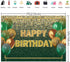 Ticuenicoa 7—5ft Glitter Green Gold Birthday Backdrop Gold Green Bokeh Balloons Women Men Happy Birthday Banner Decorations 30th 40th 50th 60th Birthday Party Photography Background Photo Props