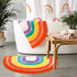 Bathroom Rugs, Jhua Half Round Area Rug Rainbow Indoor Floor Mat, Non Slip Half Circle Rug Fluffy Carpet, Soft Fuzzy Shaggy Throw Rugs for Living Room Bedroom Bathroom Kitchen Home Decor (31.5x19.7in)