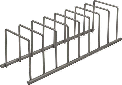 Spectrum Diversified Euro Kitchen Organizer for Plates, Cutting Boards Bakeware, Cooling, Pots & Pans, Serving Trays, Reusable Containers, and Lids Holder Rack, Industrial Gray