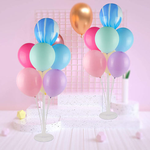 6 Sets 30" Height Table Balloon Stand Kit for Birthday Decorations, Wedding Decorations, party Decorations ,Clear Table Desktop Balloon Holder with 11 Balloon Sticks, 7 Balloon Cups and 1 Balloon Base