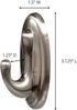 Command Medium Traditional Plastic Hook, Brushed Nickel, 1-Hook, 2-Strips, Decorate Damage-Free