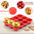 12-Cup Silicone Popover Pans, Professional Popover Pan for Popovers, Non-Stick Popover Pans for Muffins, Brownies and Baking