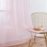 MISS SELECTEX Linen Look Pom Pom Tasseled Sheer Curtains - Rod Pocket Voile Semi-Sheer Curtains for Living and Bedroom, Set of 2 Curtain Panels (42 x 95 inch, Baby Pink)