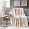 Comfort Spaces Ultra Soft and Cozy Sherpa Throw Blankets for Couch and Bed , Plush Fleece Reversible Throw-Blanket with Fuzzy Faux FurThrows, 50x60, Blush Ogee