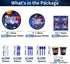 XJLANTTE Outer Space Party Supplies - Solar System Galaxy Planet Theme Happy Birthday Banner, Plates, Napkins, Cup, Straws, Knives, Fork, Spoon and Tablecloth for Boys Decorations, Serves 20 Guests