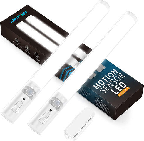 Bright Wireless Under Cabinet Light, Automatic Motion Sensor LED Closet Light, Battery Operated Under Counter Light, Magnetic Stick-on Night Light Bar for Kitchen, Stairs, Cupboard, Wardrobe