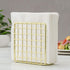 MyGift Modern Gold Metal Standing Napkin Holder with Wire Grid Design, Upright Dining Table Cocktail Napkin Holder